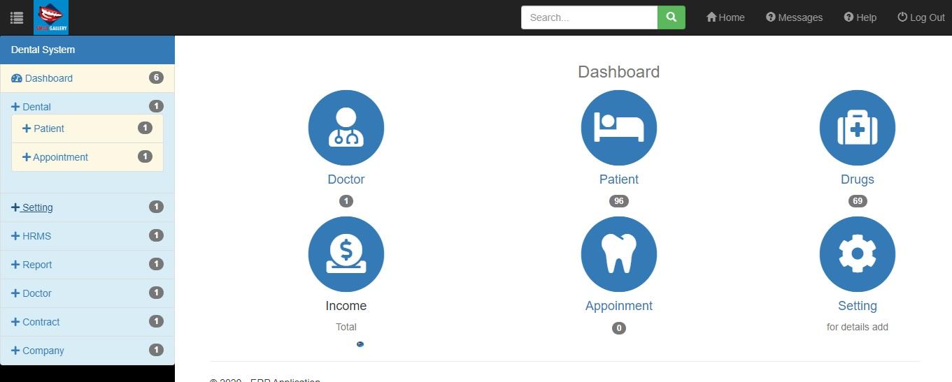 Dashboard screen of Online Hospital Management Software by IT Garden BD