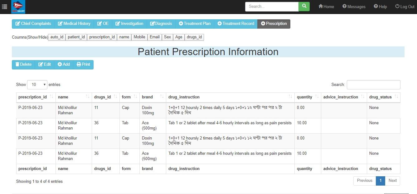 Online Doctor Prescription Software Dashboard Interface - IT Garden BD